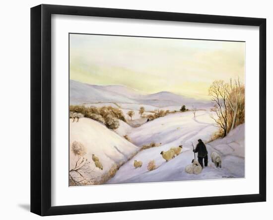 Sheep on the Ridge-Margaret Loxton-Framed Giclee Print