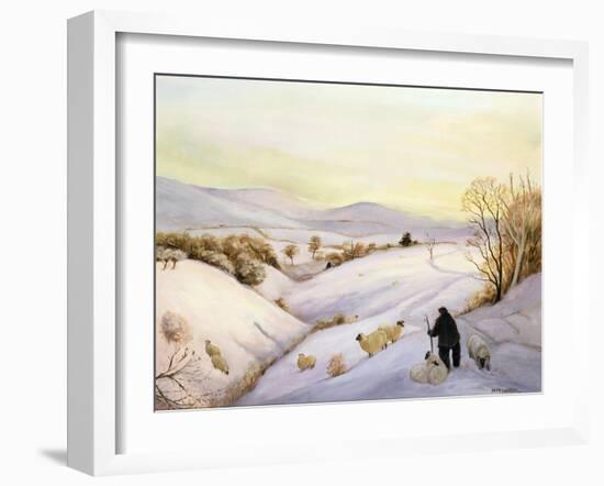 Sheep on the Ridge-Margaret Loxton-Framed Giclee Print