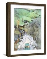 Sheep on the Road (Commission for 'Punch' Magazine Cover)-George Adamson-Framed Giclee Print