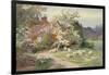 Sheep outside a Cottage in Springtime-Charles James Adams-Framed Giclee Print