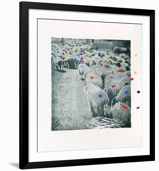 Sheep Portfolio 3-Menashe Kadishman-Framed Limited Edition