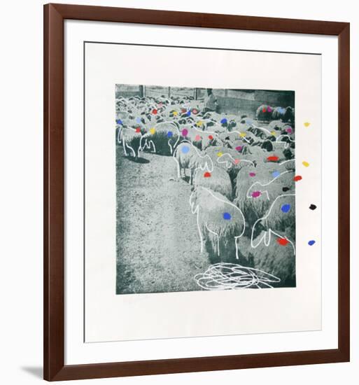 Sheep Portfolio 3-Menashe Kadishman-Framed Limited Edition