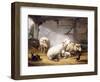 Sheep, Rabbits and a Chicken in a Barn, 1859-Eugene Joseph Verboeckhoven-Framed Giclee Print