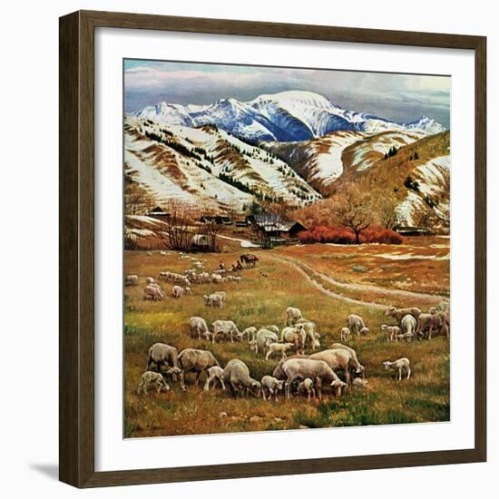 "Sheep Ranch," March 18, 1961-John Clymer-Framed Giclee Print