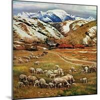 "Sheep Ranch," March 18, 1961-John Clymer-Mounted Premium Giclee Print