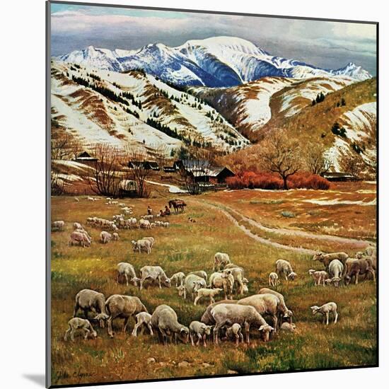 "Sheep Ranch," March 18, 1961-John Clymer-Mounted Giclee Print