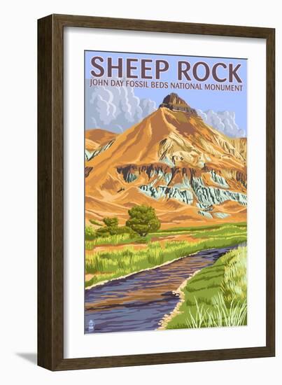 Sheep Rock - John Day Fossil Beds, Oregon-Lantern Press-Framed Art Print