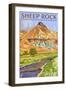 Sheep Rock - John Day Fossil Beds, Oregon-Lantern Press-Framed Art Print