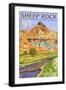 Sheep Rock - John Day Fossil Beds, Oregon-Lantern Press-Framed Art Print