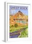 Sheep Rock - John Day Fossil Beds, Oregon-Lantern Press-Framed Art Print