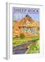 Sheep Rock - John Day Fossil Beds, Oregon-Lantern Press-Framed Art Print