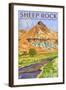 Sheep Rock - John Day Fossil Beds, Oregon-Lantern Press-Framed Art Print