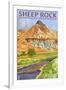 Sheep Rock - John Day Fossil Beds, Oregon-Lantern Press-Framed Art Print