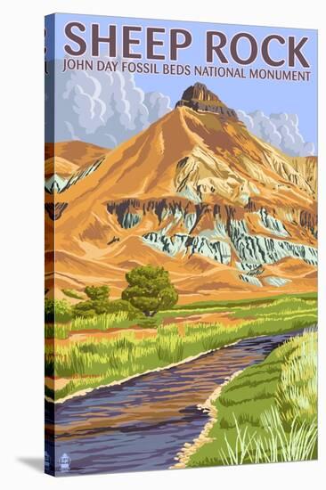 Sheep Rock - John Day Fossil Beds, Oregon-Lantern Press-Stretched Canvas