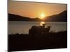 Sheep Silhouetted Against the Midnight Sun, Astafjorden, Troms, Norway, Scandinavia, Europe-Jochen Schlenker-Mounted Photographic Print