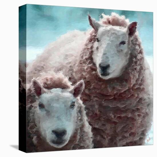 Sheep Square I-Andi Metz-Stretched Canvas