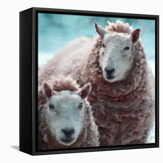 Sheep Square I-Andi Metz-Framed Stretched Canvas