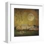 Sheep Under a Harvest Moon-Dawne Polis-Framed Art Print