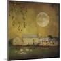 Sheep Under a Harvest Moon-Dawne Polis-Mounted Art Print