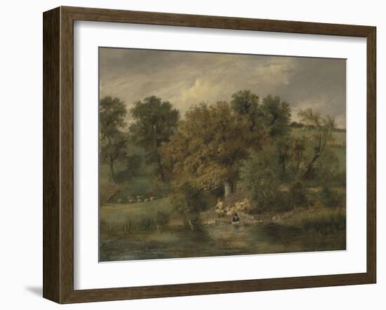 Sheep Washing at Postwick Grove, Norwich, C.1822-James Stark-Framed Giclee Print