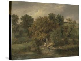 Sheep Washing at Postwick Grove, Norwich, C.1822-James Stark-Stretched Canvas