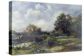 Sheep Washing - West Malvern, 1899-David Bates-Stretched Canvas