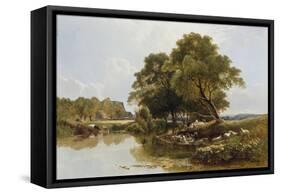 Sheep Washing-Henry John Boddington-Framed Stretched Canvas