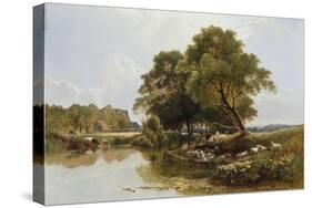 Sheep Washing-Henry John Boddington-Stretched Canvas