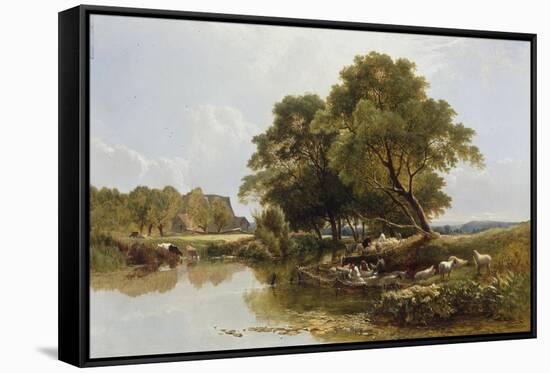 Sheep Washing-Henry John Boddington-Framed Stretched Canvas