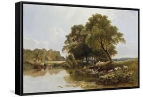 Sheep Washing-Henry John Boddington-Framed Stretched Canvas