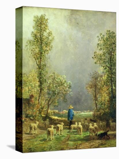 Sheep Watching a Storm-Constant-emile Troyon-Stretched Canvas