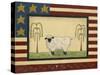 Sheep with Flag Border-Debbie McMaster-Stretched Canvas