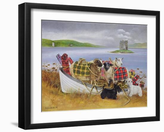 Sheep with Tartan, 1999-E.B. Watts-Framed Giclee Print