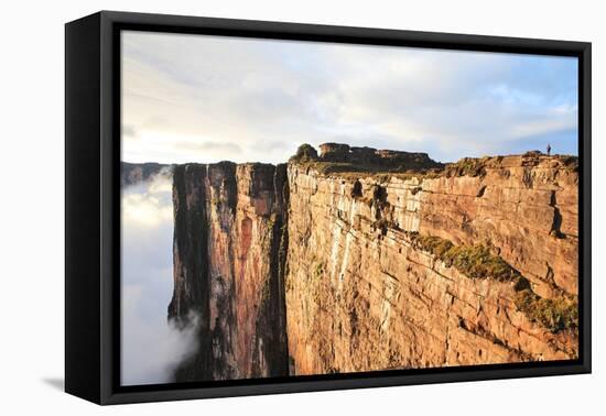 Sheer Cliffs of Mount Roraima - Landscape with Clouds Background-zanskar-Framed Stretched Canvas