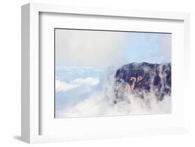 Sheer Cliffs of Mount Roraima - Landscape with Clouds Background-zanskar-Framed Photographic Print