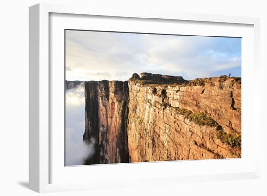 Sheer Cliffs of Mount Roraima - Landscape with Clouds Background-zanskar-Framed Photographic Print