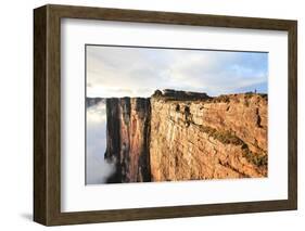 Sheer Cliffs of Mount Roraima - Landscape with Clouds Background-zanskar-Framed Photographic Print