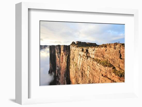 Sheer Cliffs of Mount Roraima - Landscape with Clouds Background-zanskar-Framed Photographic Print