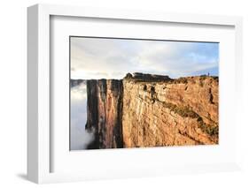 Sheer Cliffs of Mount Roraima - Landscape with Clouds Background-zanskar-Framed Photographic Print