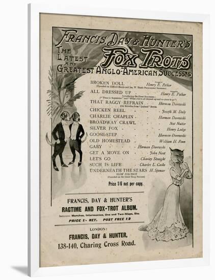 Sheet Music Back Cover, Francis, Day and Hunter-null-Framed Art Print