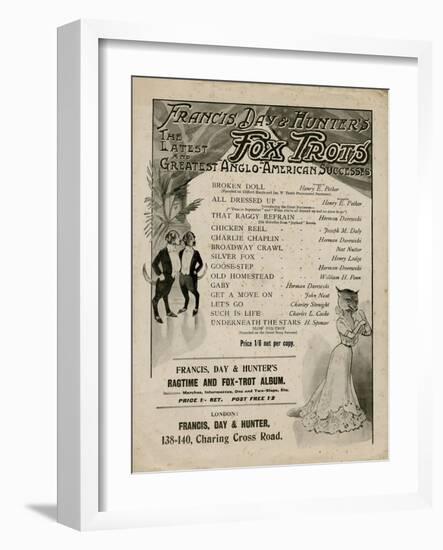 Sheet Music Back Cover, Francis, Day and Hunter-null-Framed Art Print