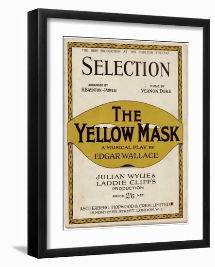 Sheet Music Cover, Selection from the Yellow Mask-null-Framed Art Print