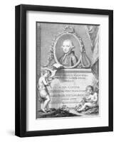 Sheet Music Cover with a Portrait of Felice Giardini, Engraved by Francesco Bartolozzi-Giovanni Battista Cipriani-Framed Giclee Print