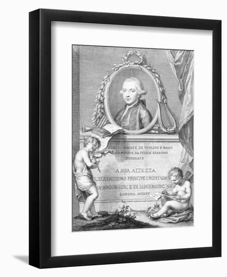 Sheet Music Cover with a Portrait of Felice Giardini, Engraved by Francesco Bartolozzi-Giovanni Battista Cipriani-Framed Giclee Print