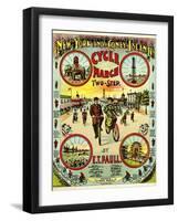 Sheet Music Covers: “New York and Coney Island Cycle March Two-Step” Music-null-Framed Art Print