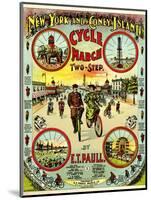 Sheet Music Covers: “New York and Coney Island Cycle March Two-Step” Music-null-Mounted Art Print