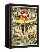 Sheet Music Covers: “New York and Coney Island Cycle March Two-Step” Music-null-Framed Stretched Canvas