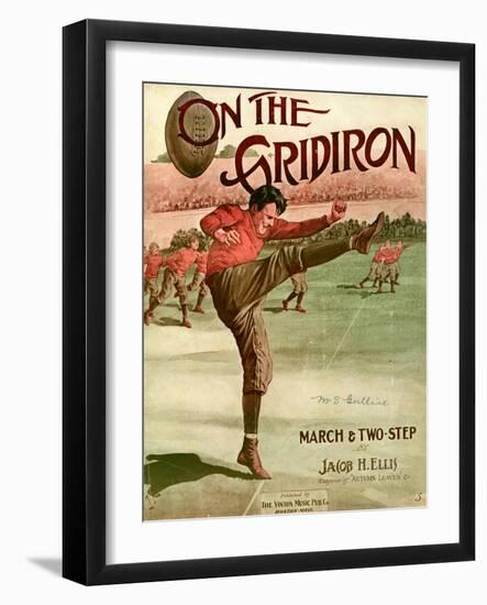 Sheet Music Covers: “On the Gridiron” Composed by Jacob H. Ellis, 1911-null-Framed Art Print
