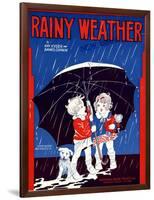 Sheet Music Covers: “Rainy Weather” Music and Words by Kay Kyser and Banks Corwin, 1930-null-Framed Art Print