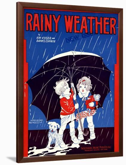 Sheet Music Covers: “Rainy Weather” Music and Words by Kay Kyser and Banks Corwin, 1930-null-Framed Art Print